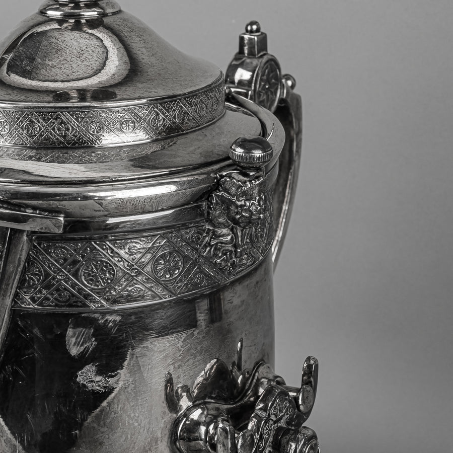 REED & BARTON Silver Plate Tilting Water Jug & Stand