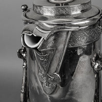 REED & BARTON Silver Plate Tilting Water Jug & Stand