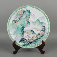 Asian Hand Painted Charger & Stand