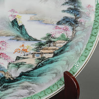 Asian Hand Painted Charger & Stand