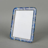 Silver Plate Lapis Inlaid Picture Frame