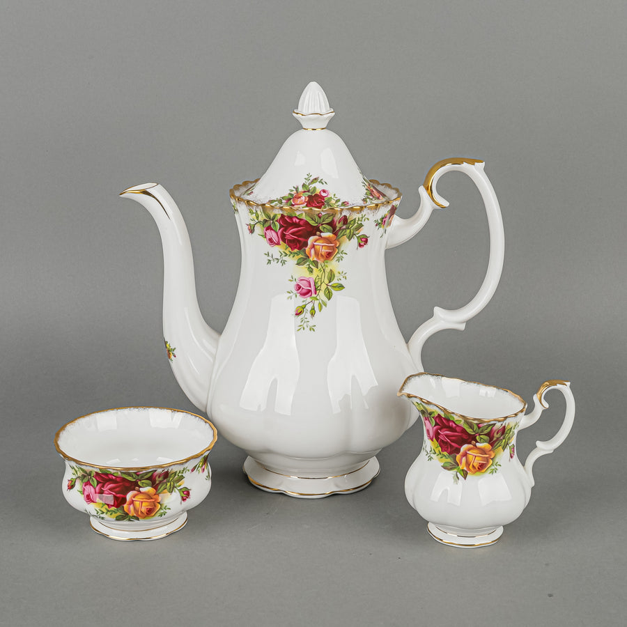 ROYAL ALBERT Old Country Roses Coffee Service 4pcs