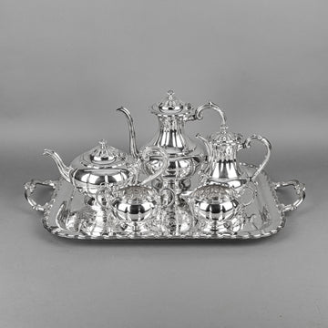 BIRKS Primrose Plate Melon 357 Silver Plate Tea & Coffee Service 6pcs