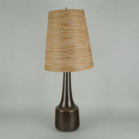 BOSTLUND Brown Ceramic Lamp w/Fiberglass & Jute Shade