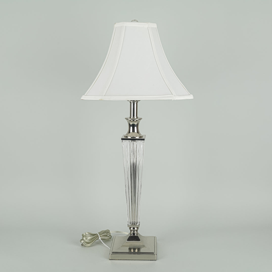 STIFFEL Chrome And Fluted Glass Decor Lamp With Shade