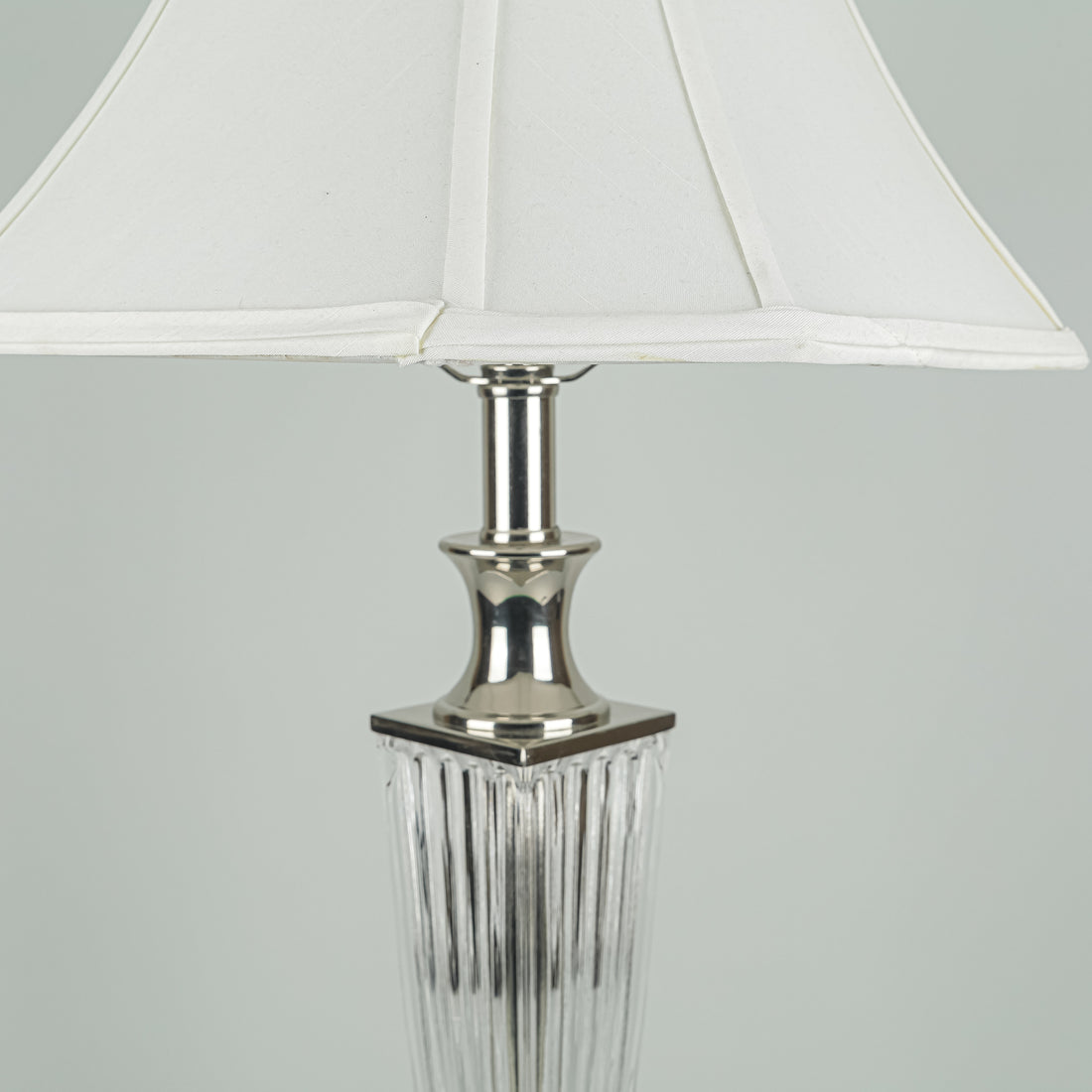 STIFFEL Chrome And Fluted Glass Decor Lamp With Shade