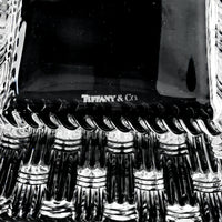 TIFFANY & CO Basket Weave Square Crystal Bowl