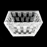 TIFFANY & CO Basket Weave Square Crystal Bowl