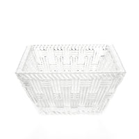TIFFANY & CO Basket Weave Square Crystal Bowl