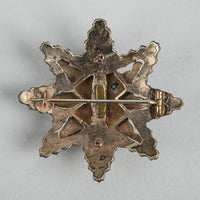Vintage Brass Alloy Bohemian Garnet Star Brooch
