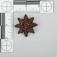 Vintage Brass Alloy Bohemian Garnet Star Brooch
