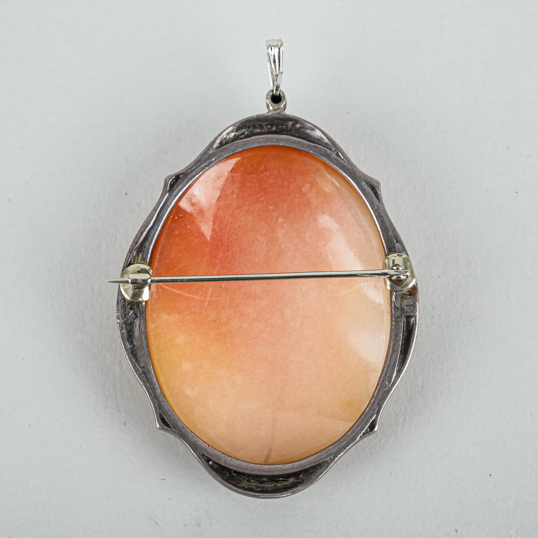 GEBRUDER GLOEKLER 800 Silver And Marcasite Cameo Brooch