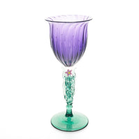 EDWARD ROMAN Art Glass Wine Goblet Purple