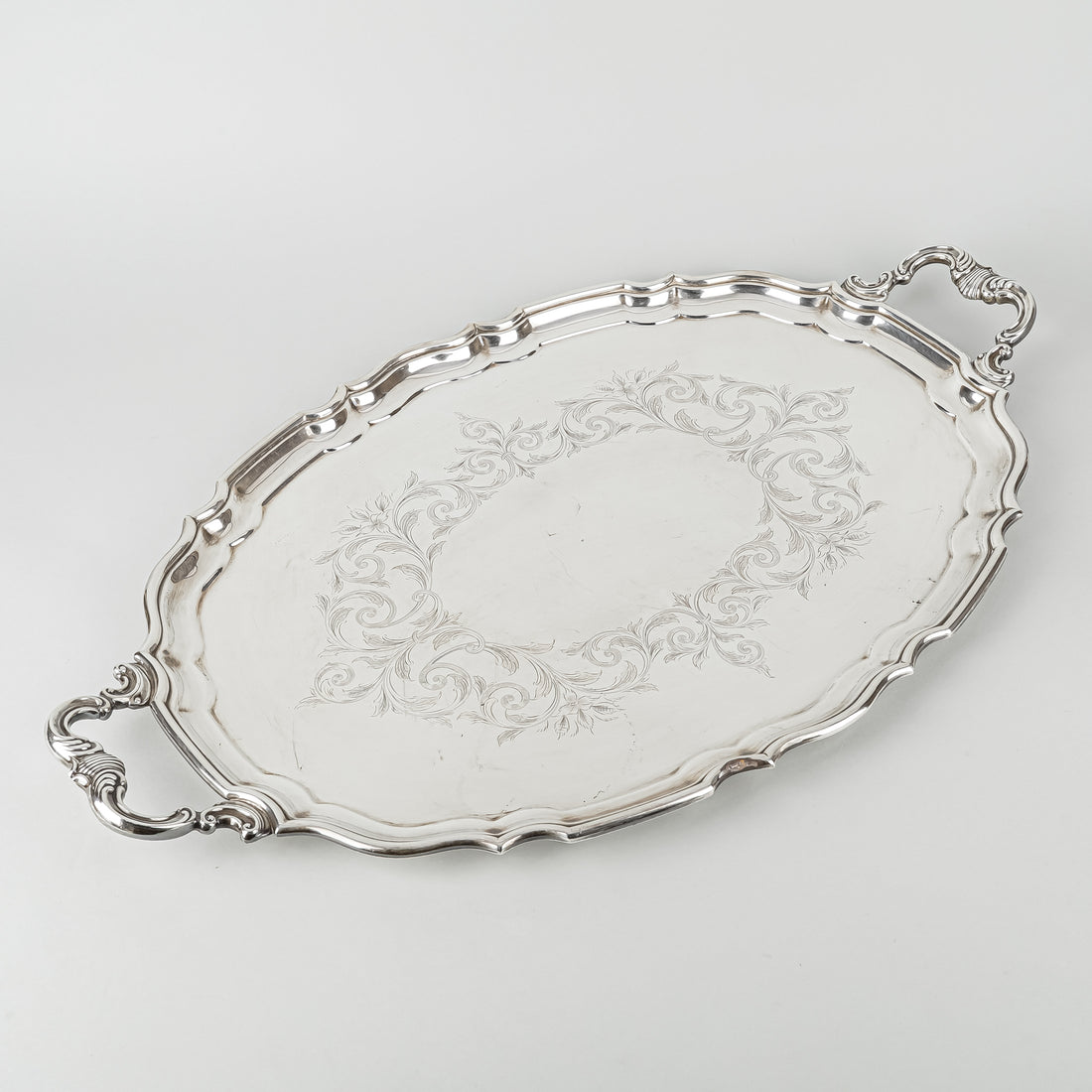BIRKS Regency Plate Silverplate Oval Tray With Handles