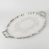 BIRKS Regency Plate Silverplate Oval Tray With Handles