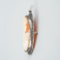 GEBRUDER GLOEKLER 800 Silver And Marcasite Cameo Brooch