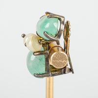 ANN'ELL Sterling Silver With Faux Emerald Citrine And Pearl Set