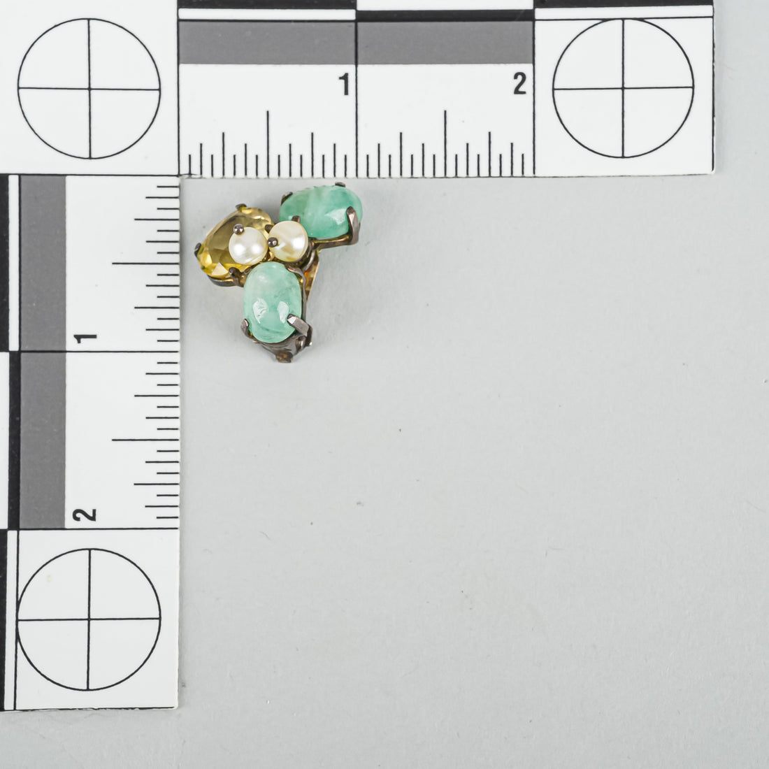 ANN'ELL Sterling Silver With Faux Emerald Citrine And Pearl Set