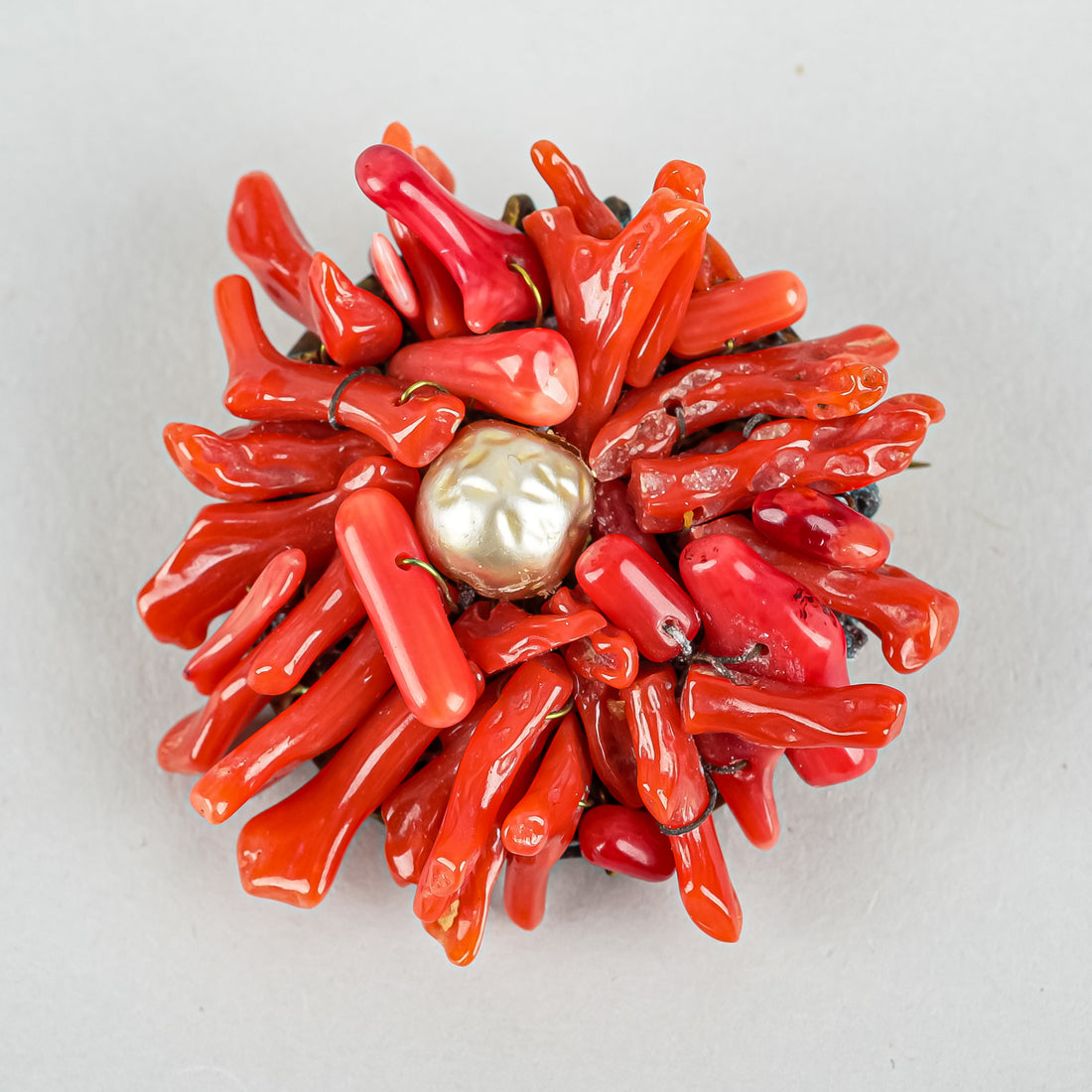 COPPOLA E TOPPO Black Glass Beads And Faux Coral Set