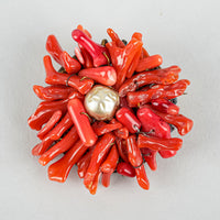 COPPOLA E TOPPO Black Glass Beads And Faux Coral Set
