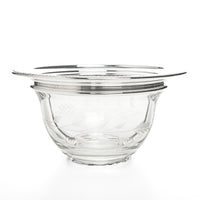 INTERNATIONAL SILVER Sterling Silver Rim Etched Glass Divided Bowl S71