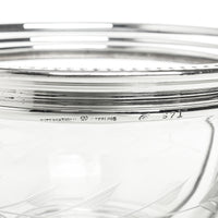 INTERNATIONAL SILVER Sterling Silver Rim Etched Glass Divided Bowl S71