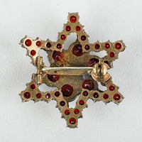 Brass Alloy Bohemian Garnet Star Brooch