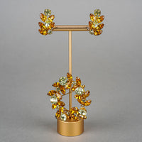 SHERMAN Brooch And Screwbacks Set - Orange And Yellow