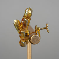 SHERMAN Brooch And Screwbacks Set - Orange And Yellow