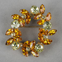 SHERMAN Brooch And Screwbacks Set - Orange And Yellow