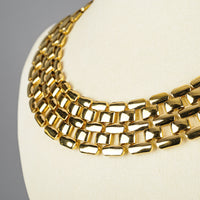 NAPIER Gold Tone Wide Link Collar Necklace