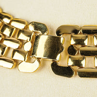 NAPIER Gold Tone Wide Link Collar Necklace