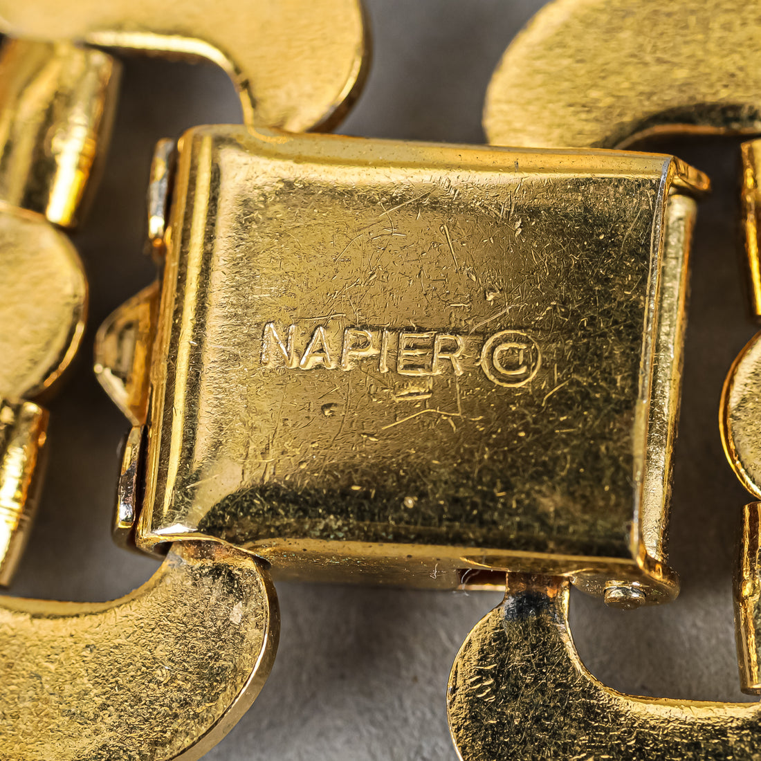 NAPIER Gold Tone Wide Link Collar Necklace