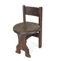 Rustic Dark Stained Oak Chair