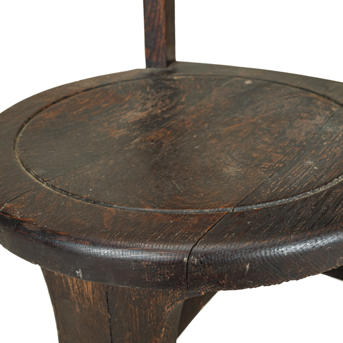 Rustic Dark Stained Oak Chair