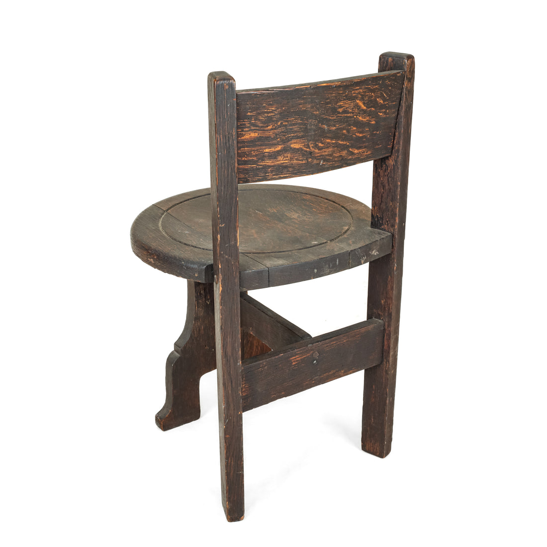 Rustic Dark Stained Oak Chair