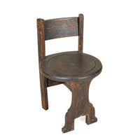 Rustic Dark Stained Oak Chair