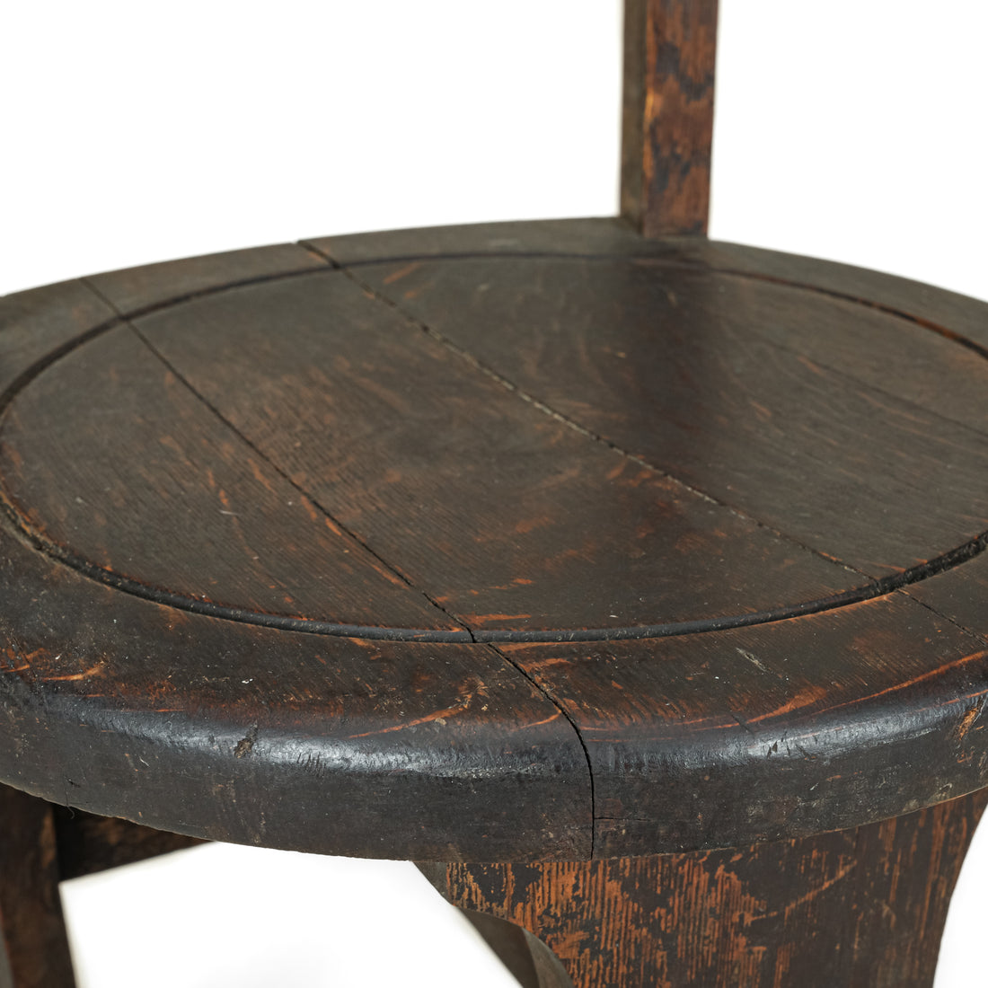 Rustic Dark Stained Oak Chair