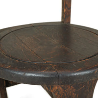 Rustic Dark Stained Oak Chair