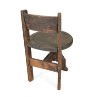 Rustic Dark Stained Oak Chair
