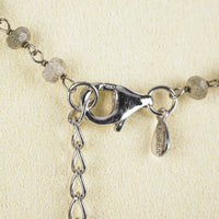 Sterling Moonstone Rondelle Baroque Pearl Lariat Necklace