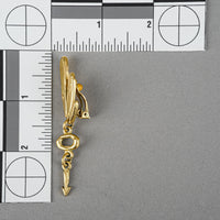 BICHE de BERE Gold Tone Arrow Drop Clip Earrings