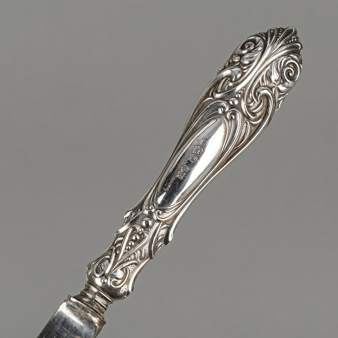 HENRY GREAVES Sterling Handle Silverplate Knives Set Of 6 - Boxed