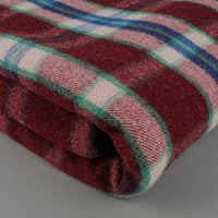 Blue Red Green Plaid Wool Blanket