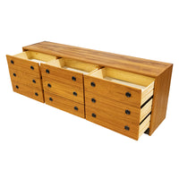 Teak Nine-Drawer Dresser