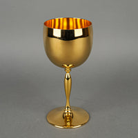 VIKING PLATE Gold Plated Wine Glasses/Goblets Set of 8