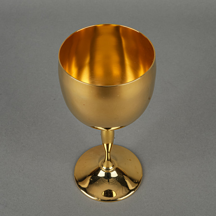 VIKING PLATE Gold Plated Wine Glasses/Goblets Set of 8