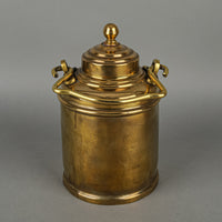 Vintage Brass Lidded Canister With Handle