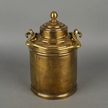 Vintage Brass Lidded Canister With Handle
