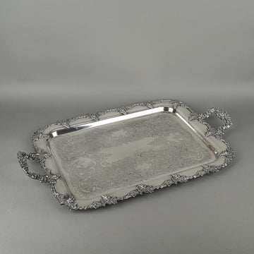CANADIAN SILVER CO Sheffield Reproduction Silverplate Tray=